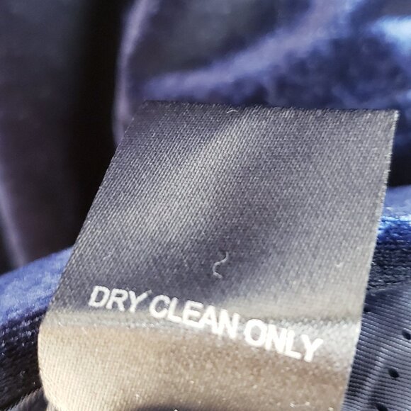 Anthropologie Hazel Blue Velvet Blazer Stretch Jacket Velour sz XL Boho Nautical - Picture 12 of 13